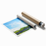 Large rolled print of a Parisian street scene in muted watercolor tones, ideal for classy bathroom wall art.