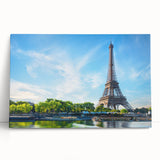 Black and white stretched canvas of Paris scenery, ideal for kitchen wall art.