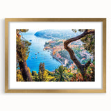 Abstract art print of Provence landscape in muted earth tones on a framed canvas, suitable for dining room decor.