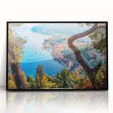 Large abstract wall art of a Provence landscape in muted earth tones on a framed acrylic.