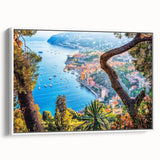 Vintage poster art depicting a scenic Provence landscape on a framed canvas.