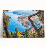 Black and white stretched canvas featuring a scenic Provence landscape, ideal for kitchen wall art.