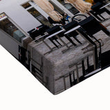 Black and white landscape art painting of Bavarian scenery on stretched canvas, ideal for bedroom wall decor.