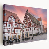 Large art print of Bavarian landscape on stretched canvas, featuring muted green and blue tones.