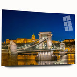 Large abstract depiction of a European scenery in muted earth tones on acrylic glass, ideal for bedroom or dining room art.