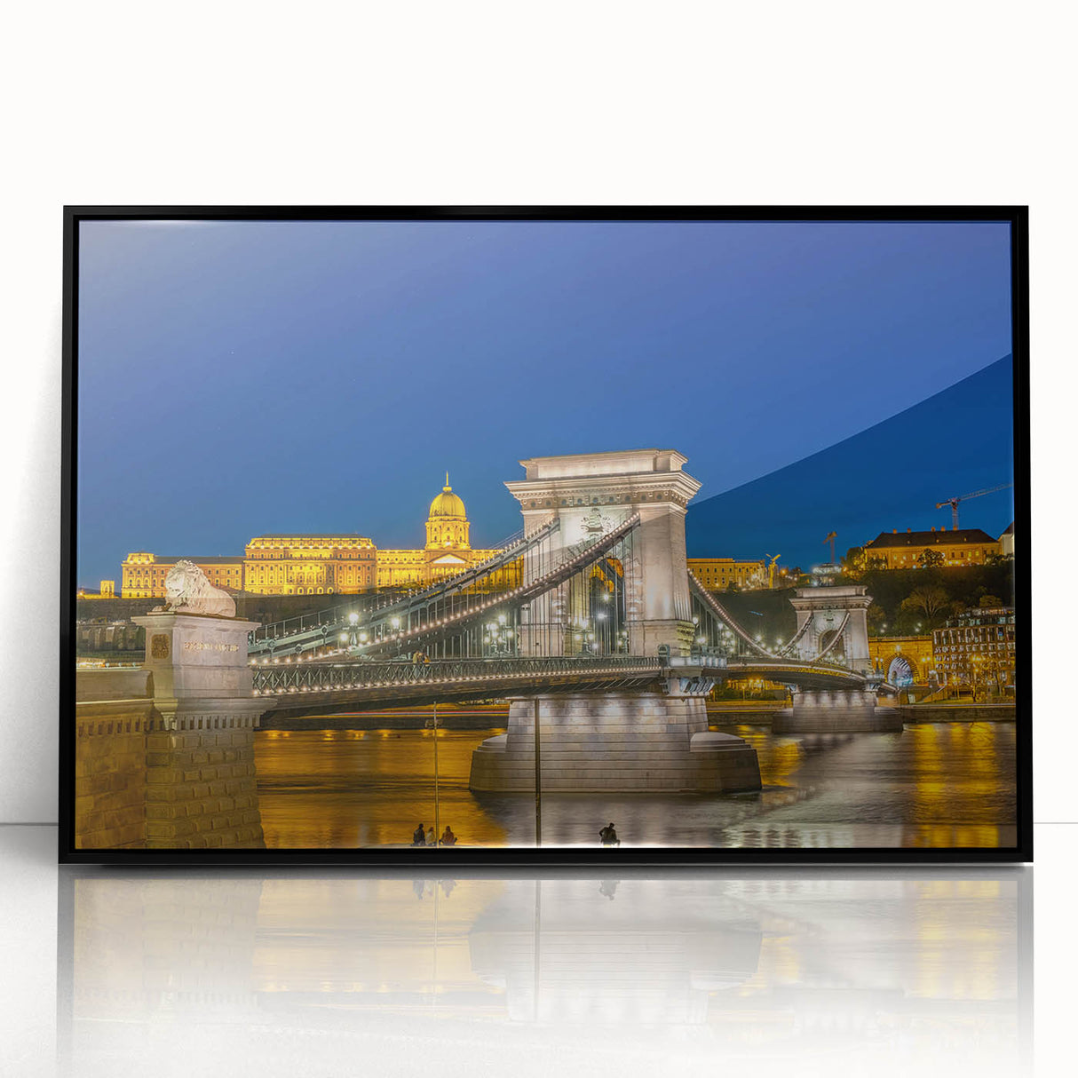 Large abstract wall art featuring a stylized Hungarian landscape in muted earth tones on a framed acrylic panel.
