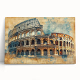 Black and white canvas print of Rome's cityscape, ideal for kitchen wall art.