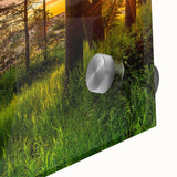 Large abstract wall art featuring a mid-century modernist depiction of a European landscape in muted earth tones on acrylic…