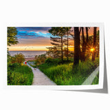 Rolled print of a Latvian landscape with lush greenery and floral elements, ideal for art wall dining room.