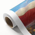 Art Deco poster featuring a serene Polish landscape, rendered in soft pastel colors on rolled canvas.