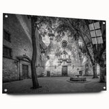 Acrylic print of Barcelona scenery in soft pastel shades, suitable for bedroom or dining room decor.