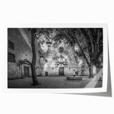 Rolled print of Barcelona scenery with vibrant floral elements, suitable for art wall dining room.