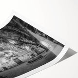 Extra large rolled print featuring line art flowers in muted colors, ideal for large living room wall art.