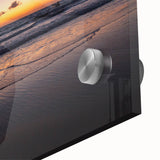 Large abstract wall art depicting Yucatan scenery in mid-century modernist style with vibrant colors on acrylic glass.