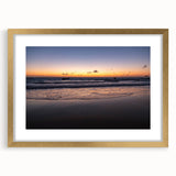 Extra large abstract art print of a Yucatan scenery in textured colors, framed in gold, ideal for living room decor.