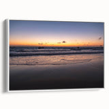 Vintage poster art of Yucatan scenery on a framed canvas, featuring vibrant colors ideal for living room decor.