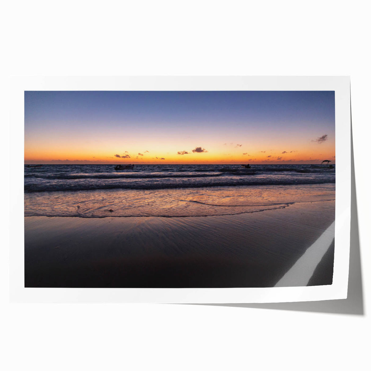 Extra large rolled print of a Yucatan scenery with vibrant green and blue floral patterns, ideal for dining room wall art.