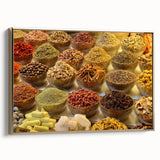 Framed canvas of Dubai skyline with golden and black tones, ideal for bedroom wall art.