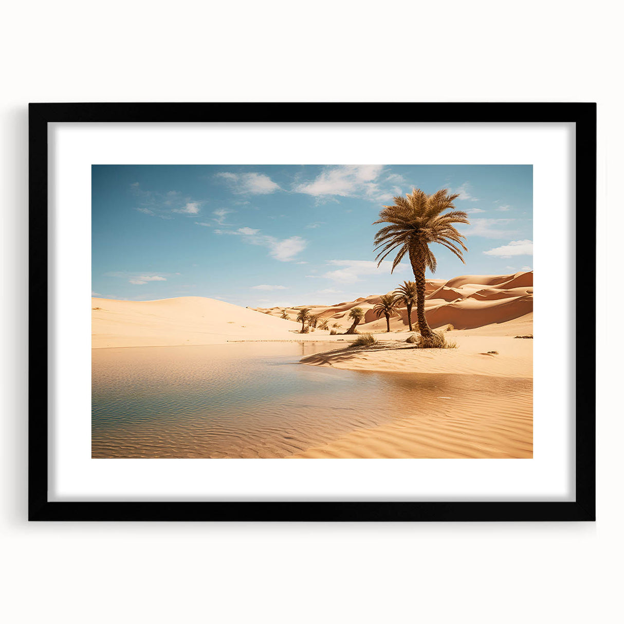 Extra large, textured abstract art print depicting colorful Middle Eastern scenery on a framed canvas.