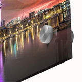 Large abstract wall art depicting Auckland's oceanic scenery in mid-century modernist style, ideal for dining room art.