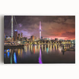 Monochrome aerial view of Auckland on stretched canvas, suited for kitchen wall art.