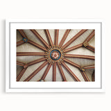 Abstract art print of a New Zealand Canterbury landscape in muted earth tones on a white-framed canvas.