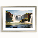 Textured abstract art print of an Argentine landscape in muted earth tones on a framed canvas, ideal for bedroom art.