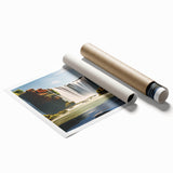 Extra large rolled print featuring a serene floral scene in muted earth tones, ideal for classy bathroom wall art.