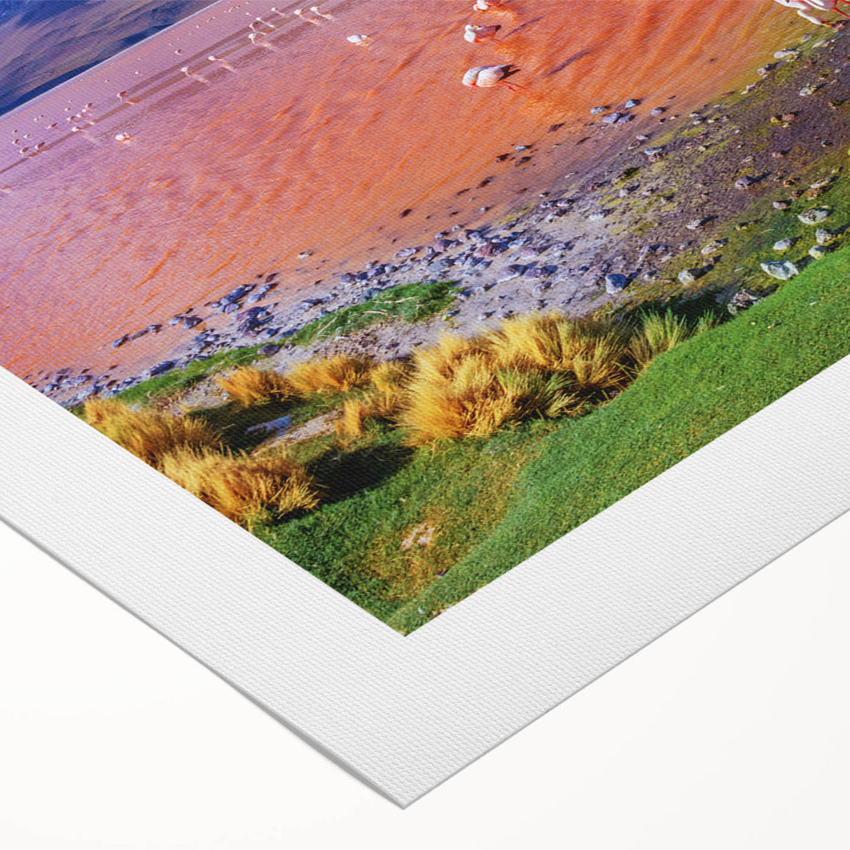 Art deco poster of a Bolivian landscape on rolled canvas, featuring earthy tones, ideal for dining room decor.