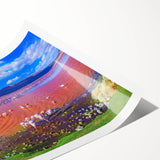 Extra large wall art featuring line art flowers in subtle hues on a rolled print, ideal for large living room wall decor.