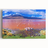 Large black and white stretched canvas of a Bolivian landscape, ideal for kitchen wall art.