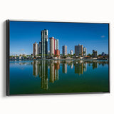 Black and white vintage poster art of a Brazilian landscape on framed canvas, ideal for bedroom wall decor.