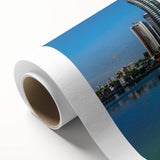 Art deco poster of a vibrant Brazilian landscape on rolled canvas, ideal for nursery wall art or dining room decor.