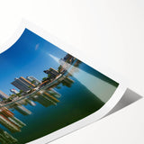 Extra large wall art featuring line art flowers in soft pastel hues on a rolled print, ideal for large living room decor.