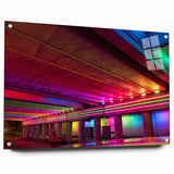 Large abstract wall art of Alabama scenery on acrylic glass, featuring muted earth tones.