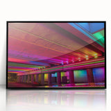 Large abstract wall art depicting an Alabama scenery in muted earth tones, framed in black acrylic.