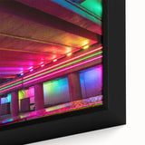 Extra large framed canvas featuring textured black wall art of Alabama scenery in colorful tones.