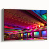 Framed canvas featuring a colorful Alabama landscape in a vintage poster style, ideal for enhancing a living room's decor.