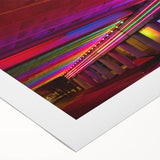 Art Deco poster featuring Alabama scenery in muted green and blue tones on rolled canvas, suitable for dining room wall art.