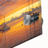 Large abstract wall art featuring a Connecticut scenery in muted earth tones on acrylic glass.