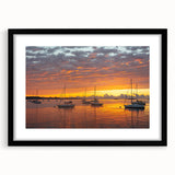 Abstract art print of a colorful, textured Connecticut scenery on a large framed canvas, ideal for living room decor.