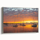 Landscape art painting of Connecticut scenery on framed canvas.