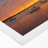 Art deco poster of Connecticut scenery on rolled canvas, featuring muted green and beige tones.