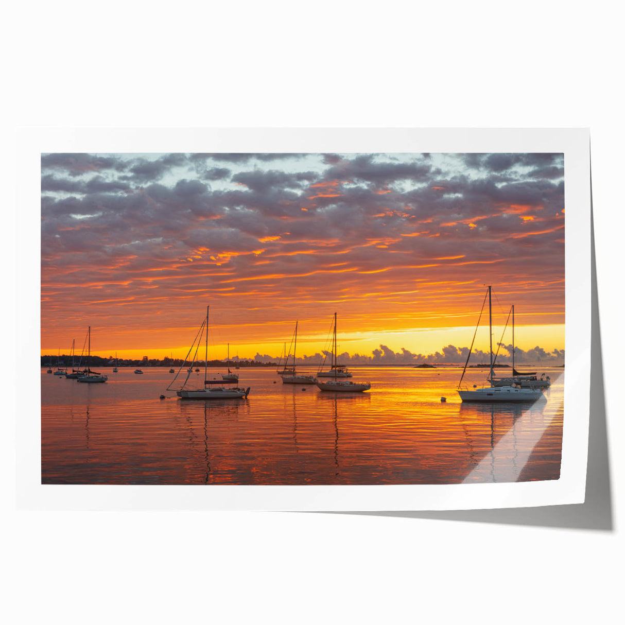 Rolled print of Connecticut scenery with vibrant floral elements in soft pastel shades.