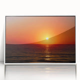 Daytona beach scene in art deco style on a white framed acrylic, featuring pastel blue and pink tones.