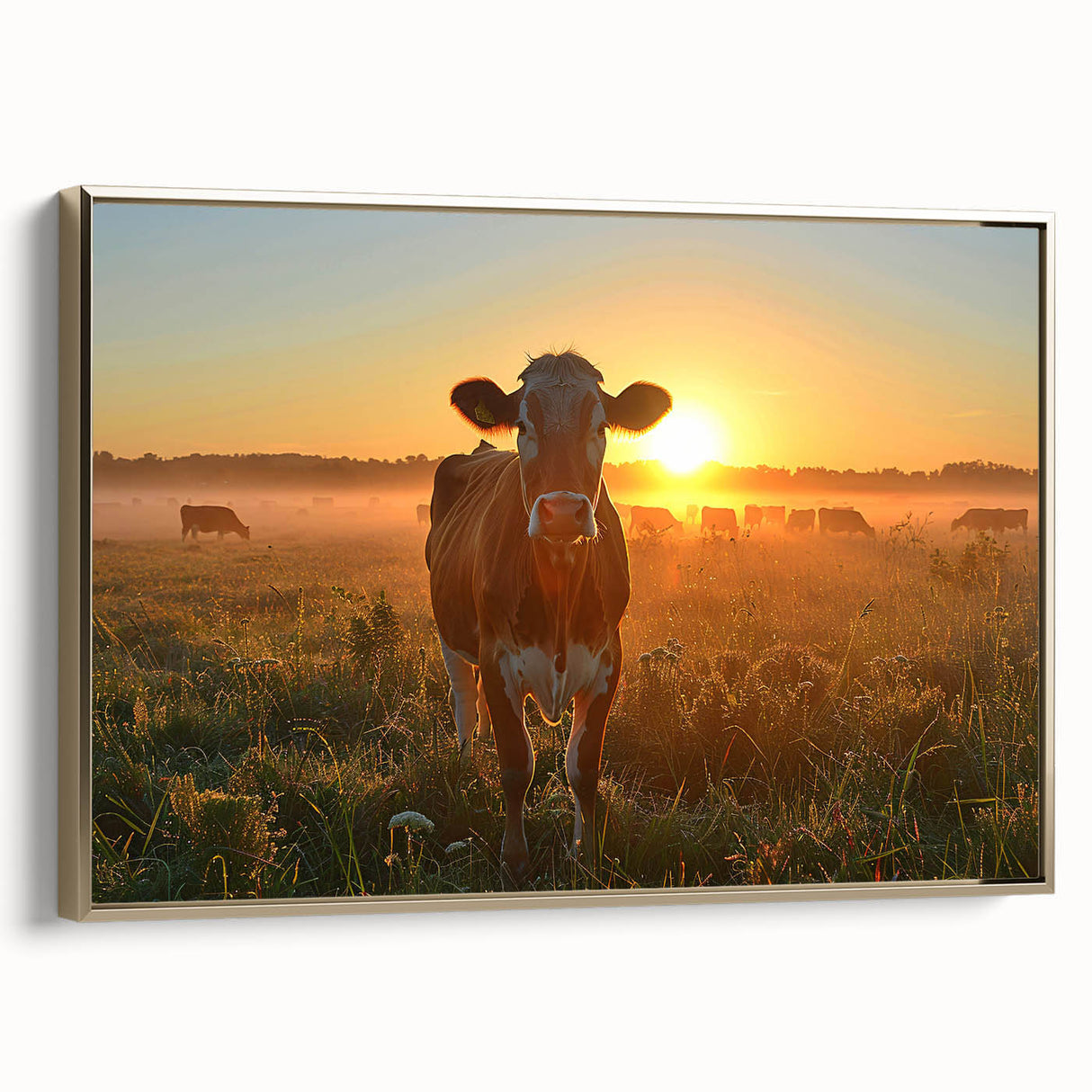 Framed canvas featuring a vintage-style Kentucky landscape with muted earth tones, ideal for bedroom wall art.