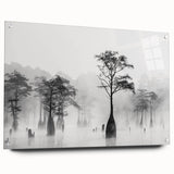Acrylic print of a Louisiana landscape in muted earth tones, ideal for dining room decor.