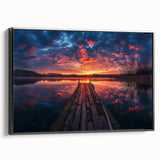 Black and white framed canvas of Charlotte skyline, ideal for bedroom wall decor.