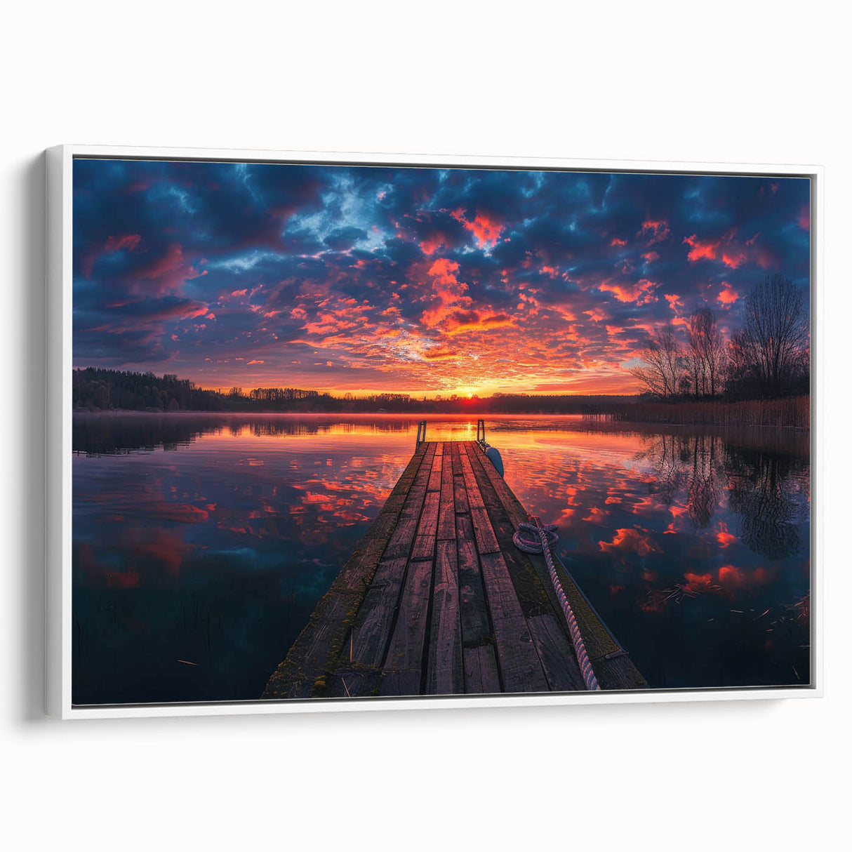 Vintage poster art of Charlotte skyline in vibrant colors on a large framed canvas, ideal for living room decor.