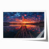 Rolled print of Charlotte, North Carolina skyline in muted blue tones, suitable for art wall dining room.